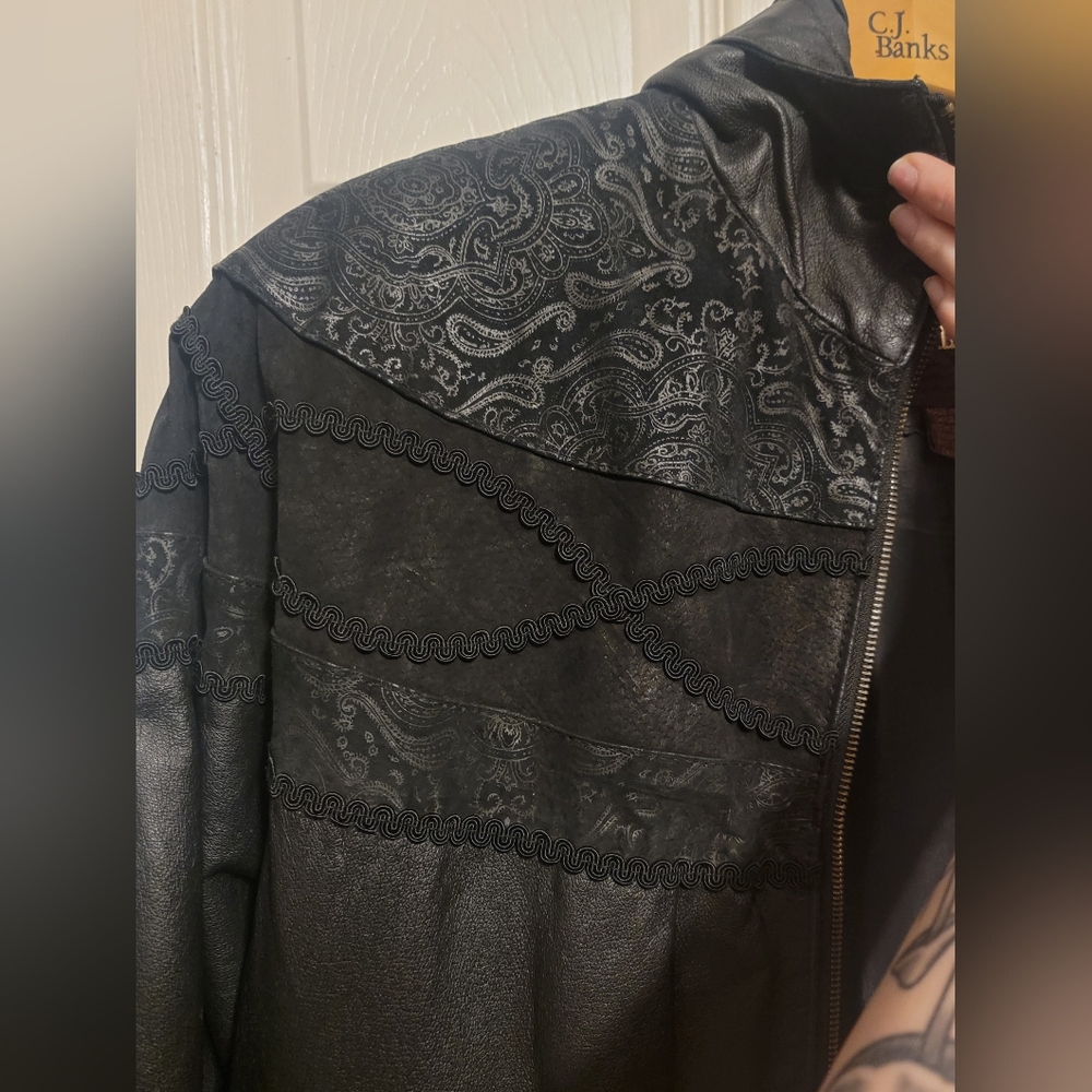 G3 Vintage Cinch Waist Leather Jacket Size M - Picture 4 of 13